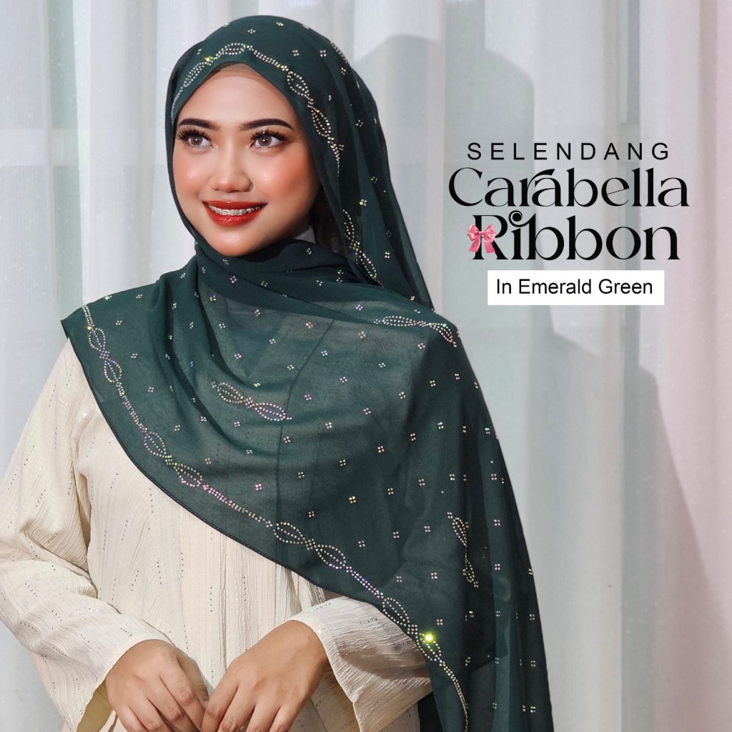 SELENDANG CARABELLA RIBBON 3.0 - EMERALD GREEN