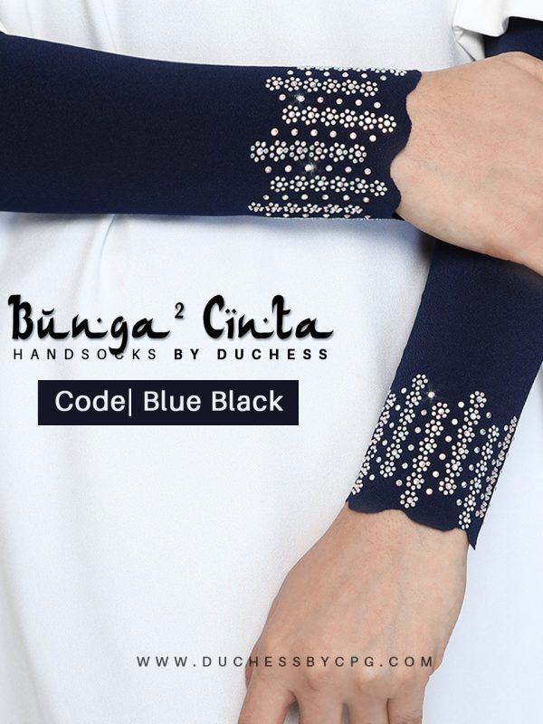DUCHESS BUNGA-BUNGA CINTA HANDSOCKS – BLUE BLACK
